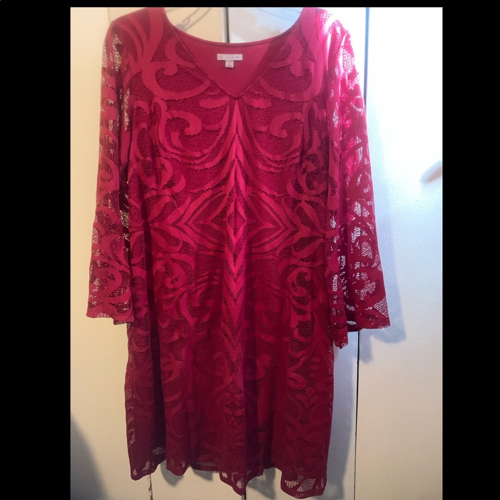 Dressy lace overlay dress